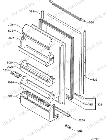 Взрыв-схема холодильника Zanussi ZPL4160 - Схема узла Door 003